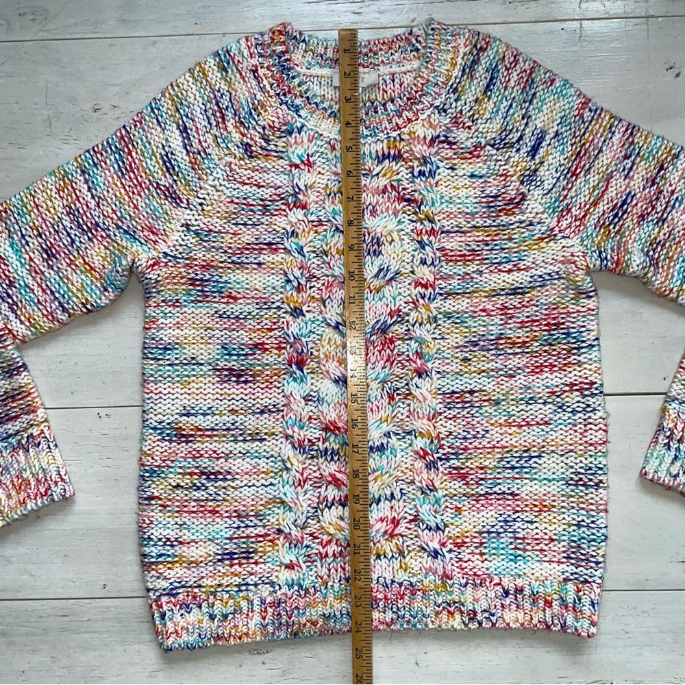 Loft Outlet Women’s Fairycore Long Sleeve Cable Sweater Size M Multicolor Pastel - Picture 6 of 8
